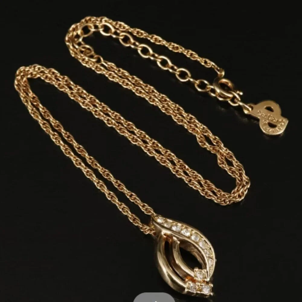 Christian Dior Rhinestone Pendant Necklace-1962-1970 ERA